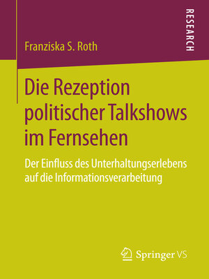 cover image of Die Rezeption politischer Talkshows im Fernsehen